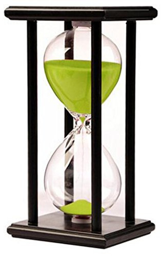 Sanduhr Timer Uhr Sanduhr 60 Minuten Zuhause Ornament Schreibtisch Dekoration für Wohnzimmer Kaffetisch Schule Spiel 60 Minuten Hourglass Hölzern Rahmen Sanduhr Grün