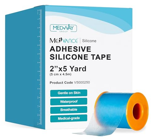 MedVance Silicone Tape 5 cm Wide Soft with Perforation and Cuttable (1 Pack, 5 Yards) | Medical Grade & Waterproof - Mouth Tape For Sleeping - Eyelash, Cpap Tape & Wound Care Use - Gentle On Skin - Breathable
