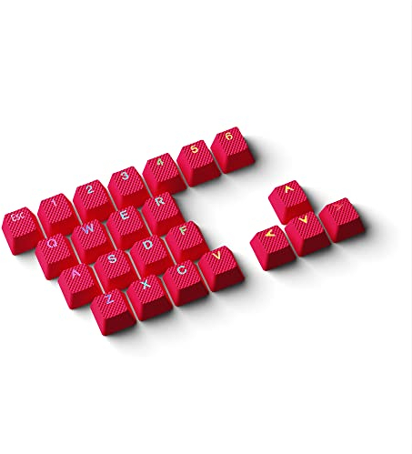 HK Gaming - Set di copritasti double-shot in gomma, retroilluminati, profilo OEM per tastiera meccanica (23 tasti, colore: rosso)