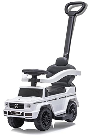 Rutscher Mercedes-Benz G 350 d 3in1 – ab 12 Monate, Sitzhöhe 260 mm, Kippschutz, Schutzbügel, Schub-und Haltestange mit Lenkfunktion abnehmbar, Weiß