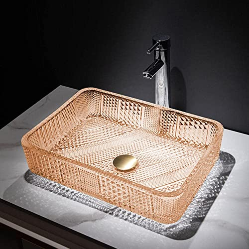 SXLSZ Aufsatzwaschbecken Waschschale Transluzent handwaschbecken klein g?ste wc waschtrog waschtischplatte für aufsatzwaschbecken Für Badezimmer-rechteckig