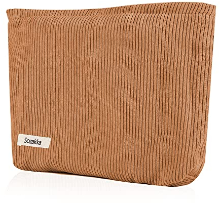 Kosmetiktasche Damen Multifunktionaler Kosmetiktäschchen Reise Makeup Tasche Portable Aesthetic Bag Kulturbeutel Schminktasche Taschen Organizer für Handtasche für Reisen,Alltag-Braun