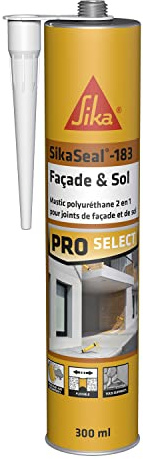 SIKA - Mastic polyuréthane - SikaSeal-183 Façade & Sol - Gris béton - 300ml | Spécial joints de façades et sols extérieurs - Étanche à l’air et à l’eau