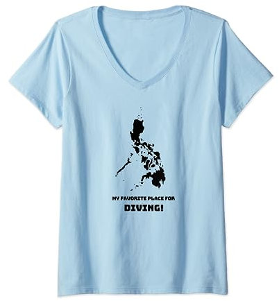 Die Philippinen sind mein Lieblingsplatz zum Tauchen T-Shirt mit V-Ausschnitt