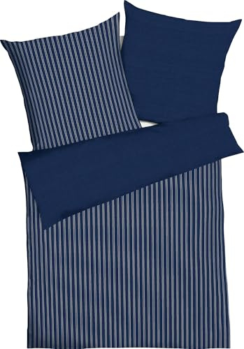 Kaeppel Wendebettwäsche Mako-Satin dunkelblau Größe 135x200 cm (80x80 cm)