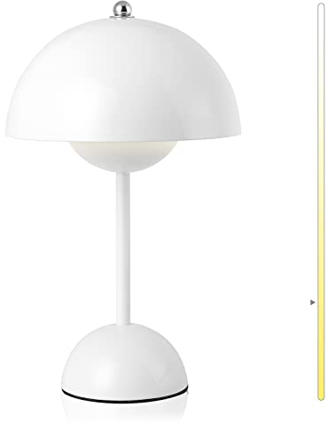 SUCIKORIO LED Tischlampe Kabellos Touch Dimmbar, Led Flowerpot Lampe Tischleuchte Akku 3000K-6000K 5%-100% Moderne Aufladbar Nachttischlampe Batteriebetrieben für Wohnzimmer, Schlafzimmer
