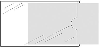 KS24 Products Visitenkartentaschen schmale Seite offen, 100 Stück | Kartenhüllen zum Kleben, selbstklebend, transparent, 95 x 60 mm