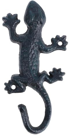 STOBAZA Gancho de Pared Gecko de Metal con Tornillos, Negro Creativo Gancho de Pared Decoración para Colgar Ropa, Bolsos y Sombreros en Hogar, Tienda o Oficina, Resistente, Fácil de Instalar
