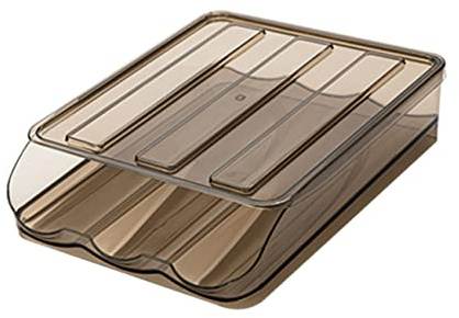 jojofuny Dispensador De Huevos Huevera Apilable De Plástico Caja De Huevos Para Nevera Bandeja Deslizante Para Cocina y Organización