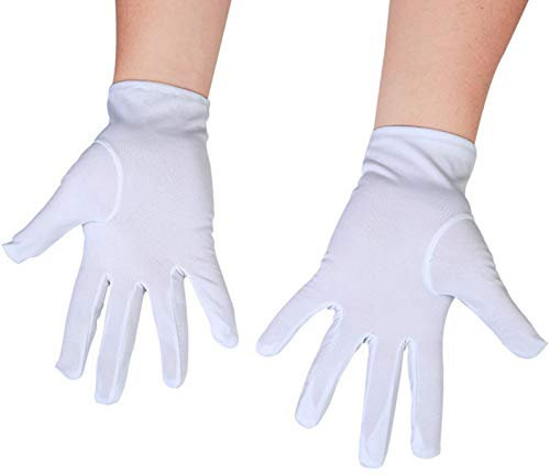 Weiße formelle Handschuhe – glatte Vollfinger-Handschuhe, weiße Kirchenhandschuhe | Polyester, atmungsaktiv, Unisex, Uniform-Handschuhe, Kostümzubehör, weiße Handschuhe für Hochzeiten, Zeremonien,
