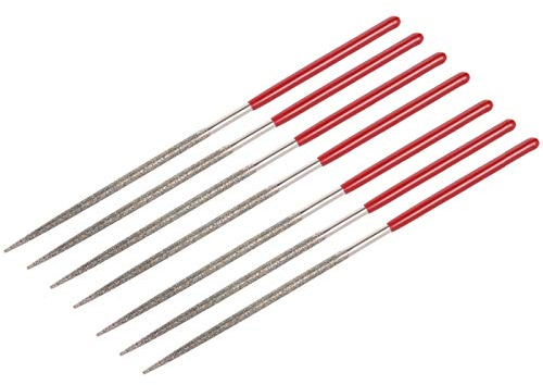PiWine Feilen-Set, Metallfeilen-Set, 7-teilig, 2 mm x 100 mm, runde Nadelfeile for Formen von Stahl, Glas, Keramikfliesen, Metall, Glas und Stein. Robuste Feile