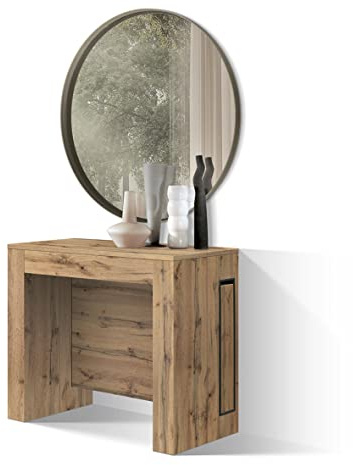 KONTE.DESIGN Consolle GAIOLE in legno, finitura rovere rustico 90×45 cm allungabile a 90×295 cm