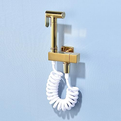 NSTVVEE Support Mural pour pulvérisateur de Bidet, doré, kit de pulvérisateur de Bidet pour Toilettes, pulvérisateur de Bidet pour Toilettes Depuis l'évier, rehausseur de Toilettes entière