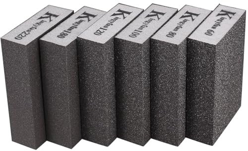 6 PCS Schleifschwamm,grob/mittel/fein/superfein 6 Verschiedene Spezifikationen Schleifpads Sortiment für Holz Metall Wandschaum Trockenbau