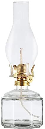 MUZIT Petroleumlampe, Klassische Vintage-Laterne aus großem Glas mit Petroleumöl for den Innenbereich, Dekorationskammer, Sturmlaterne, Notbeleuchtung for zu Hause, klare Petroleumlampe