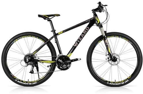 Wizard X-Country 3.5 Fahrrad Erwachsener Männlich Mountainbike Deore 27 Gang MTB CC Cross |27.5 Zoll Gelb (Rahmengröße: 43cm/17Zoll)