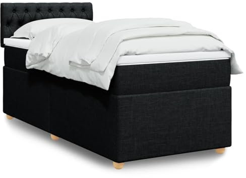 qohoio Boxspringbett mit Matratze Schwarz 80x200 cm Betten Bett Mit Matratze Bett Boxspringbett Schlafzimmer MöBel Stoff - 3286516