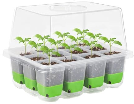 Neu Zimmergewächshaus Anzuchtkasten, Silikon Mini Gewächshaus Anzuchtset mit Pflanzenlampe, Anzucht Gewächshaus mit erhöhten Deckel 2 Stück