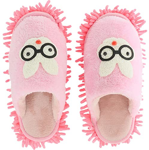minkissy Pantuflas Lavables para Fregar Pisos Dibujos Animados Efecto De Limpieza Base Desmontable