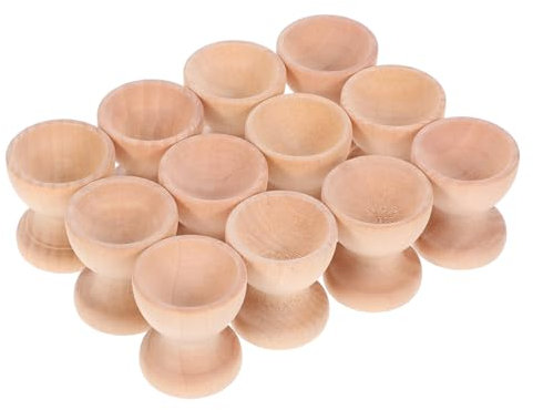 Alipis 12pezzi Portauova Legno Naturale per Uova Sode Supporti Fatti Mano per FESTIVITÀ e attività Creative per Adulti
