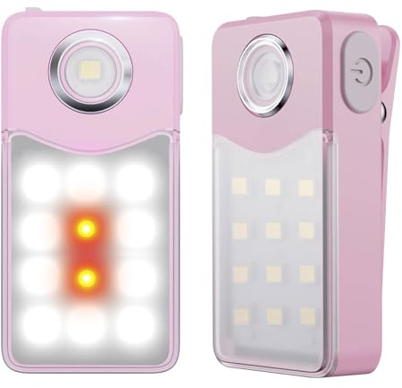 Tubasion Clip On Flashlight with 3 Modes, USB-C Rechargeable Running Light for Runners, IPX7 Waterproof LED Safety Light, Flashlight for Running, Walking, Camping, Hiking (Pink 2Pack)
