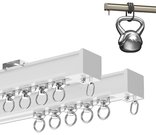 Generisch Hochleistungs-Vorhangschienen, Zweireihige, an der Decke montierte Vorhangschiene, geräuschloses System, Zweireihige, geräuschlose Vorhangschiene – an der Decke/Wand montierte Schiebegardin