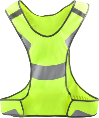 ZOBMIO Reflektierende Weste, Reflektierende Laufweste mit Tasche,Laufweste für Joggen, Fahrrad - Reflektierende Warnweste - Für Damen & Herren - Atmungsaktiv - Leicht (XL)