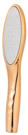 Goldene Nano Glas Fußfeile für Hornhaut und Trockene Haut | Abs Griff, Kristallspiegelnde Oberfläche, für Pediküre und Fußpflege, Einzigartiges Design