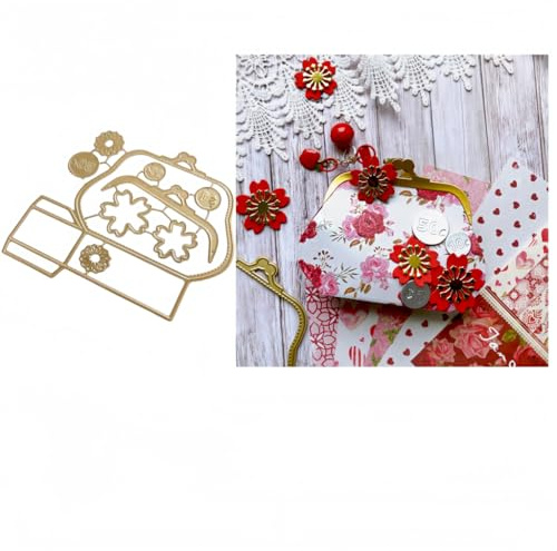 Sredwtk Kleine Tasche Box Stanzschablonen Schachteln Metall Prägeschablonen Stanzformen Schneiden für DIY Karte Sammelalbum Scrapbooking Fotoalbum Deko