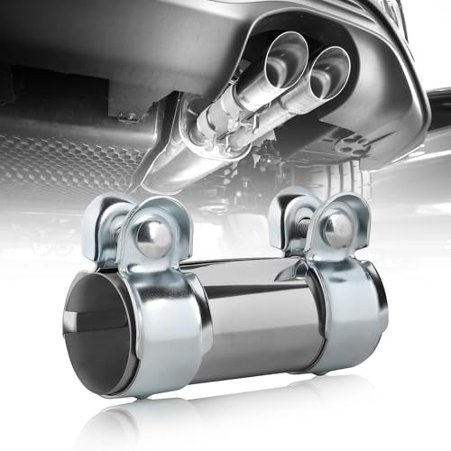 LALAGO Abrazadera de Tubo de Escape Ø42 mm, Abrazadera de Banda de Escape, Conector de Tubo de Escape, Abrazadera Universal con 2 Abrazaderas de Escape (Ø 42mm / L: 125mm)