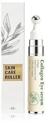 Sérum Para Ojos Roll On,Suero Vegano De Colágeno Para Ojos Triple Ácido Hialurónico Y Suero De Colágeno Peptídico Que Mejora La Elasticidad De La Piel,para Hinchazón Arrugas Lineas Finas y Ojeras