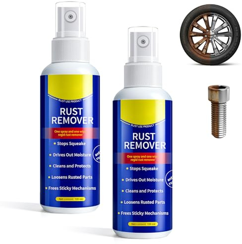 2Pcs Wangle Rust Remover Spray, Multipurpose Rust Stain Remover,Rust Remover for Metal,Anti-Rust Lubricant Spray For Vehicles, Tools, Chains