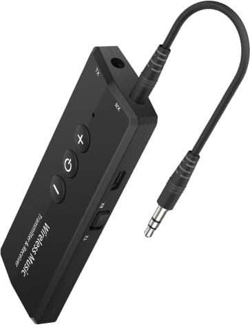 Isobel Bluetooth 5.0 Transmitter Receiver 3-in-1, Wireless 3.5mm Audio Adapter for TV PC Headphones Home Sounds System Car/CD-Like Voice Enjoyment