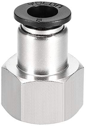 sourcing map Pression Connexion Tube Raccord Adaptateur 8mm Tube Diamètre Externe X 3/8 PT Femelle Droit Pneumatique Connexion Tuyau Raccord