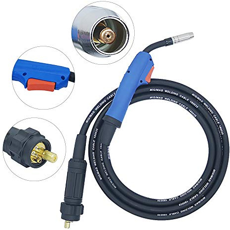 VECTOR WELDING MIG MAG Schweißbrenner AK/MB 15 Schlauchpaket, 3 m | Eurozentrale Anschluss, Geeignet für MIG/MAG Schweißgeräte bis 180A Leistung