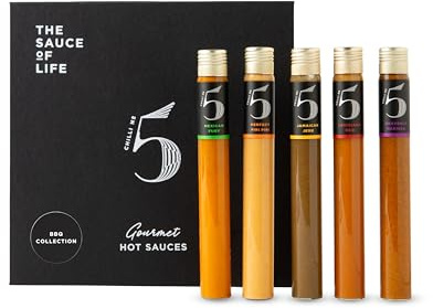 The BBQ Collection - Juego de regalo de salsas de chile BBQ - Salsas picantes para barbacoa - Chilli No. 5