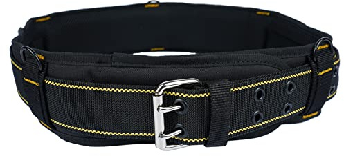 MELOTOUGH Cinturón de herramientas acolchado con anillo en D para hombre, ajustable para cinturas de 34 a 50 pulgadas, cinturón de trabajo resistente, hebilla de metal