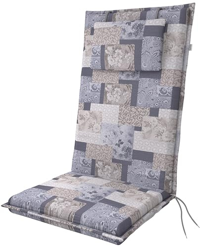 Doppler / Hochlehner Elegant/Gartenstuhlauflage/Hochlehner/Blumen/ca. 119 x 48 x 6 cm