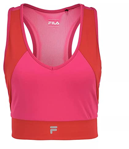 FILA Damen Revere Sport-BH, Pink Yarrow-Bittersweet, L