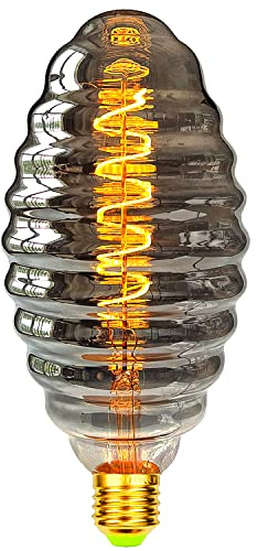 TIANFAN Led Birnen φ95mm Puppe Vintage Glühbirne 4W Dimmbare Spirale Filament Riesige Edison Birne 220-240V E27 Spezielle dekorative Glühbirne Rauch