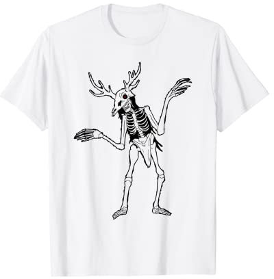 Cryptidcore Aesthetic Wendigo Skeleton Cryptid Cryptozoology T-Shirt