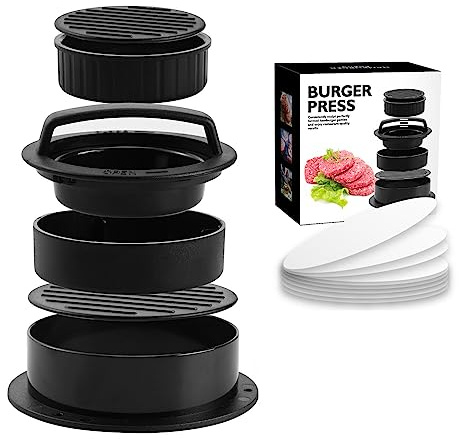 TTXSWJX Burger Press, 3 in 1 Burger Press, Non-Stick Burger Mould Set for Delicious Burgers, Patties, Grills