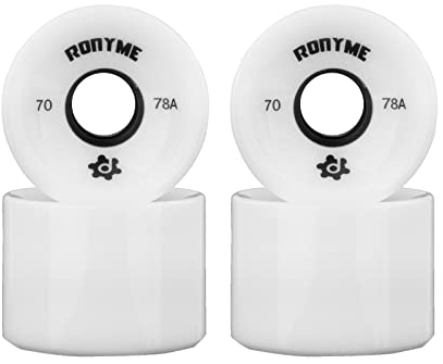 Folpus 4 Stück 70 Mm Longboard Ersatz Skateboard 78A Härte Räder Cruising Wheel ABEC Außenhülle, Weiß