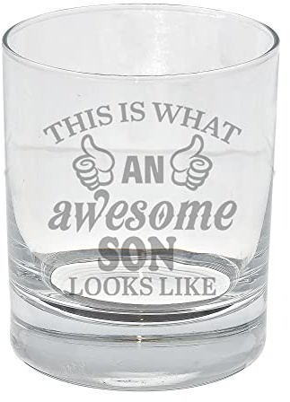 Personalised Engraved Whisky Glass This Is What An Awesome Son Looks Like Funny Glass for Him Birthday Gifts for Son This is What an Awesome Son Looks Like Funny Engraved Whisky Glass For Him Best Son