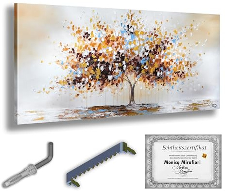 Monica Mirafiori I 100% HANDGEMALT I Gemälde Brown Tree 120x60cm | Gemälde Handgemalt | Acrylgemälde | Sehr Großes Acrylbild I Moderne Kunst I Kunstbilder