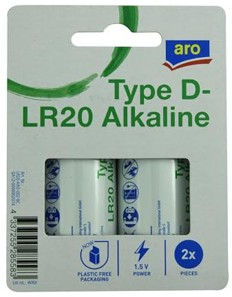 aro D-LR20 - Batterie alcaline, 1,5 V, 2 pezzi