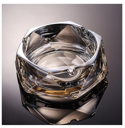 Grande Cendre De Cendre En Verre En Cristal Rond À L'intérieur Du Porte-cendre De Cendres À L'intérieur, Bac À Cendre De Fumer Surproque, Décoration De Cendre De Cen A