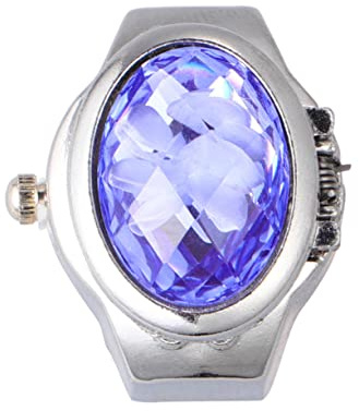 SAFIGLE Ovaler Uhren Fingerring Aus Metall Mit Quarzwerk Unisex Kleiner Uhr Mit Dehnbarem Gummiband Modischer Damenschmuck Für Alltag Und Geschenk