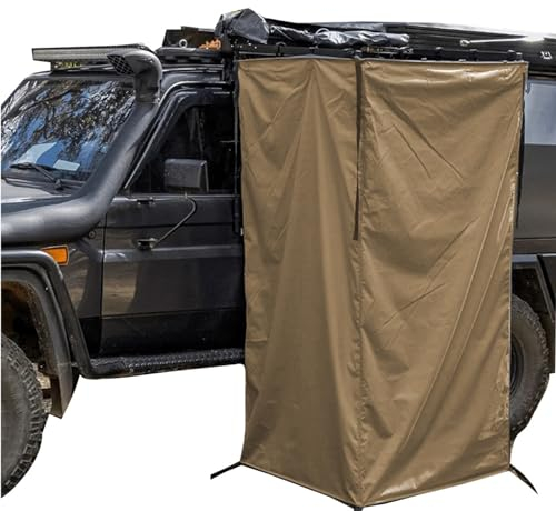 Car Camping Shower Tent, Vehicle Awning Shower Room, Privacy Shelter Restroom with LED Light, Waterproof Carside Shower Tent for Car SUV Overland, 100 * 100 * 180cm