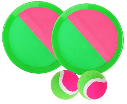Ball Catch® Verde e Rosa| 2 Racchette con Graffio + 2 Palline | Gioco Estivo da Spiaggia per Bambini e Adulti | Giocattolo Stimolante | Pratico e Portatile | Giocattoli da Esterno | OriginalCorner®